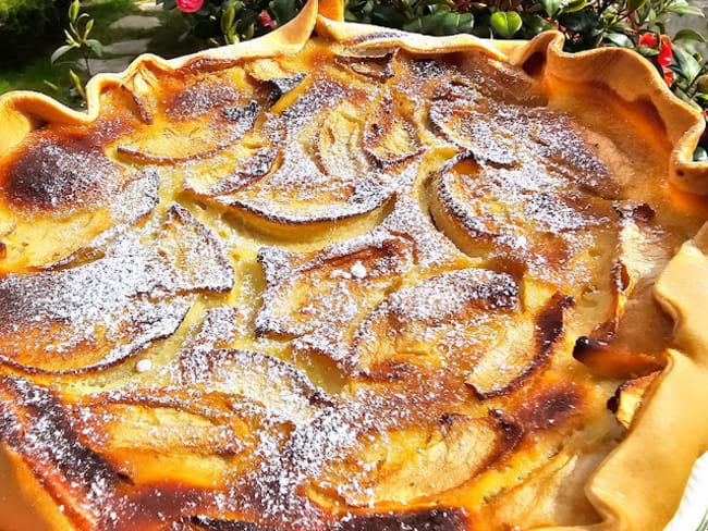 Tarte aux pommes et à la marmelade de mirabelles