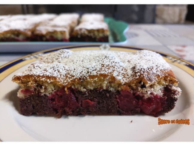 Gâteau bicolore aux griottes ou cerises