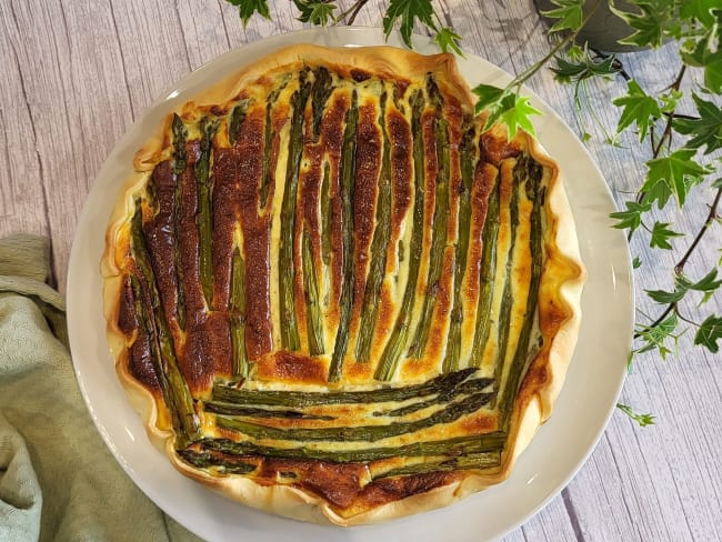 Quiche au asperges, chèvre et parmesan