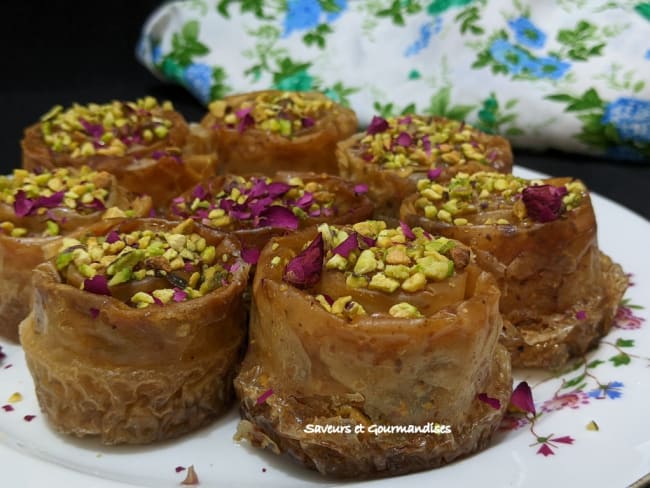 Baklawas rolls aux pistaches