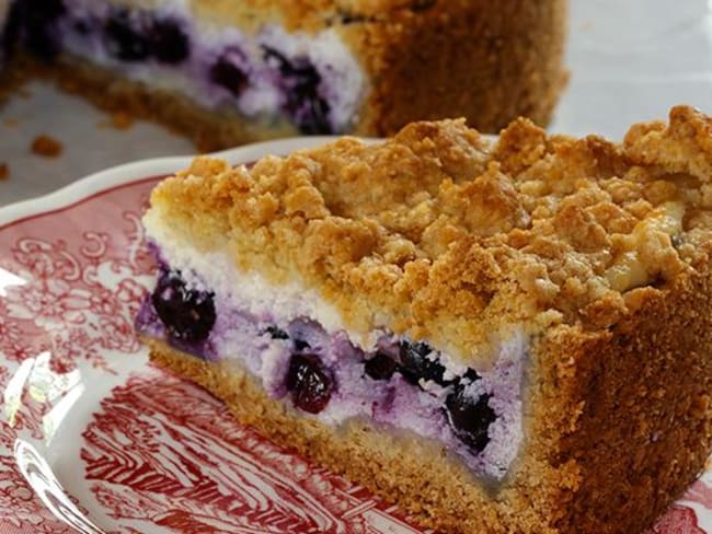 Sbriciolata aux myrtilles et ricotta, le gâteau italien à la pâte très sablée !