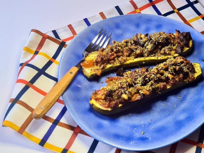 Courgettes farcies au parmesan du pauvre