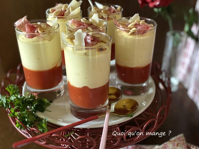 Verrines tiramisù tomates parmesan coppa