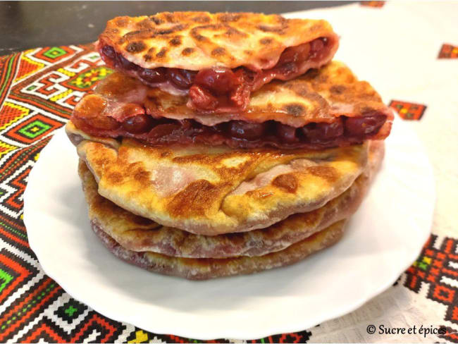 Galettes aux griottes à la poêle