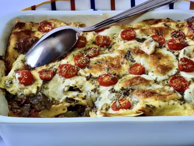 De délicieuses lasagnes végétariennes aux légumes d’été confits