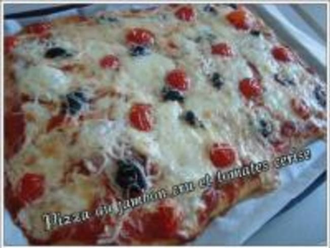 Pizza Jambon Cru et Tomates Cerises