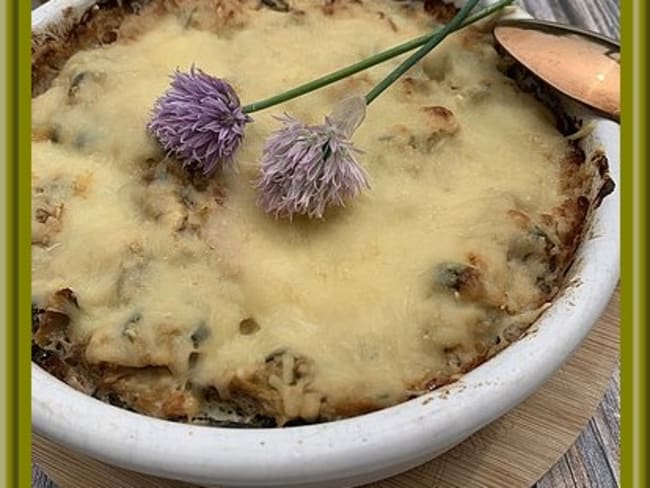 Gratin de courgettes à la ricotta et bacon