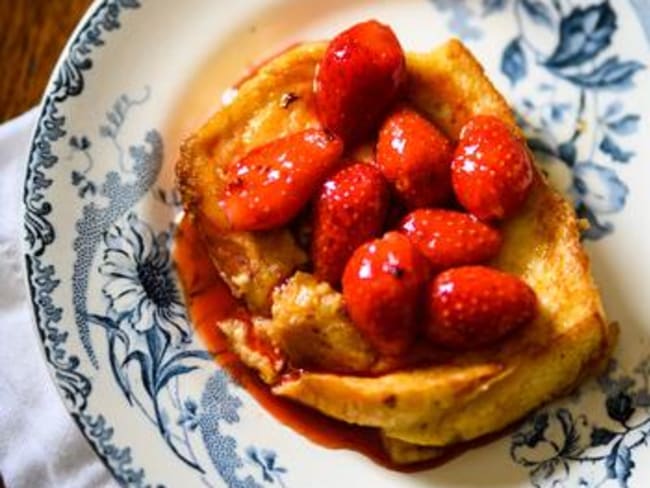 Brioche perdue aux fraises