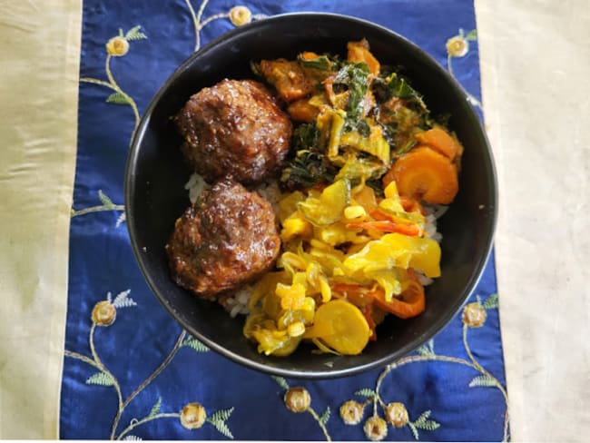 Boulettes de viande Thaï au pakchoï