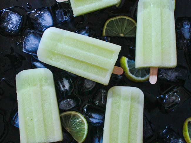 Glaces à l'eau au melon vert