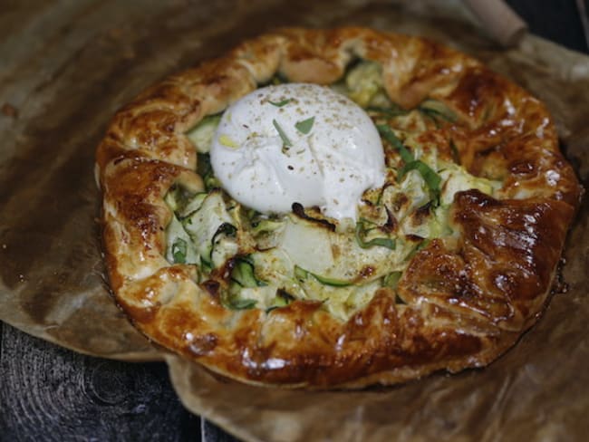 Tarte rustique courgettes et burrata