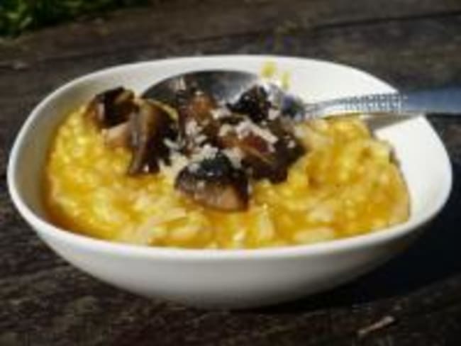 Risotto à la Citrouille et aux Champignons