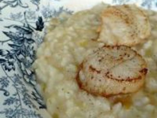 Risotto aux Poireaux et Coquilles Saint-Jacques