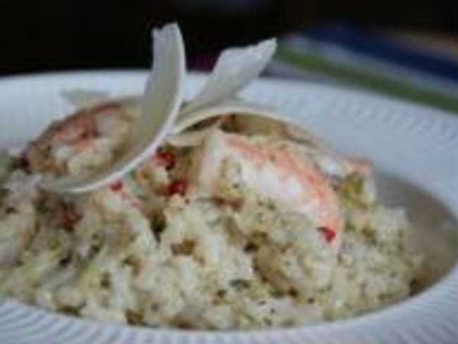 Risotto de Brocolis aux Crevettes au Thermomix