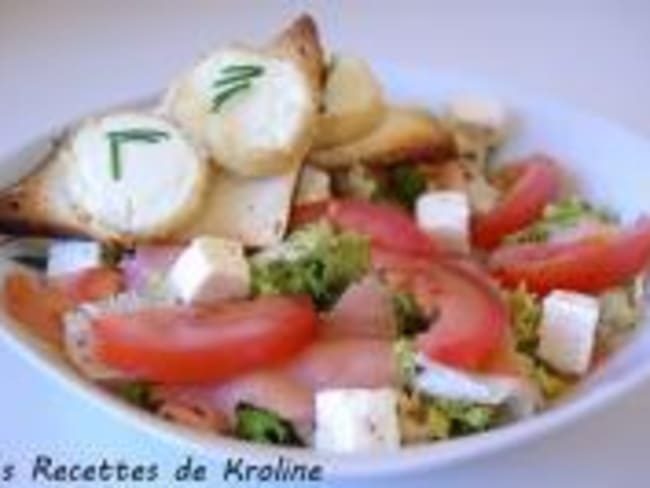 Salade Fraîcheur au Saumon sur son Toast de Chèvre