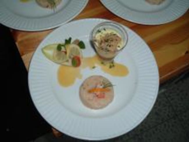 Tartare de Saint Jacques et sa verrine de St Pierre