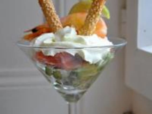 Verrine de Saumon Fumé à la Chantilly de Wasabi