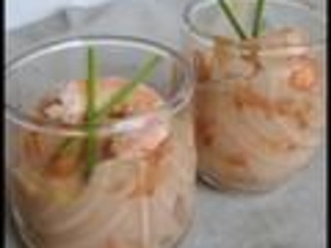 Verrines de Crevettes Pamplemousse et Sauce Cocktail