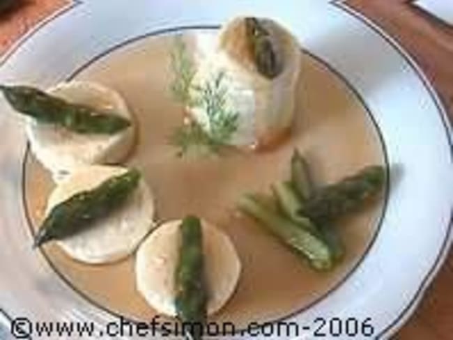 Bavarois d'asperges en aspics