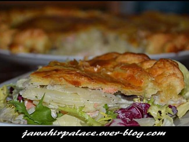 Tourte pomme de terre saumon fumée