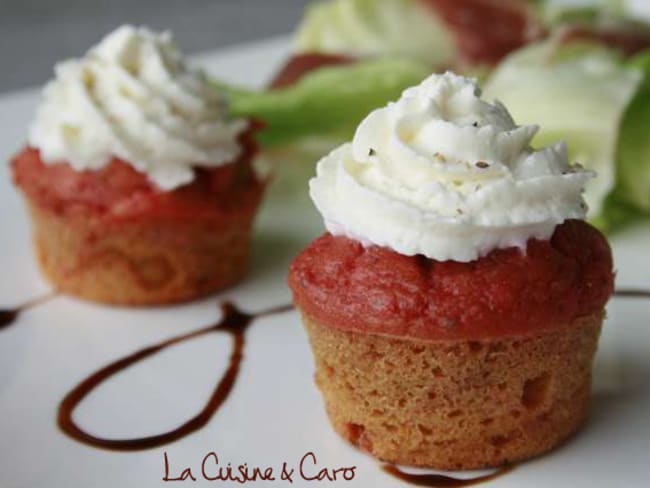 Cupcake Betterave Pomme Fenouil, mousse de Chèvre au Miel