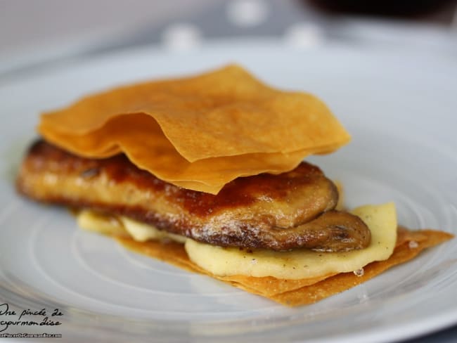 Millefeuille de foie gras de canard aux pommes