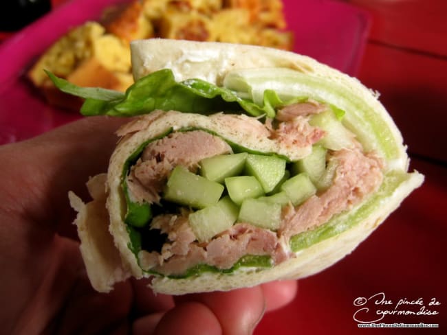 Roulés wrap au thon et au concombre