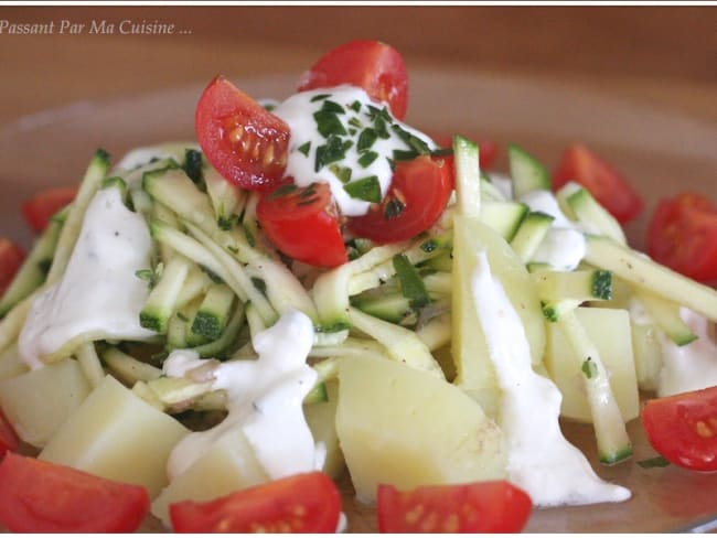 Salade de pommes de terre et courgettes marinées au citron vert