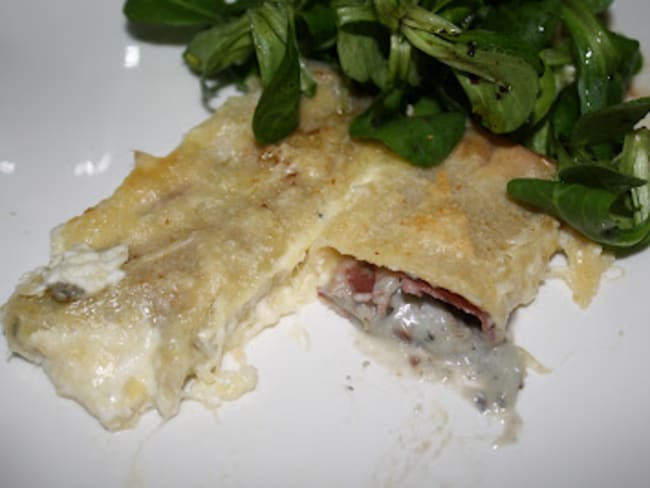 Cannelloni chèvre-coppa-noisettes