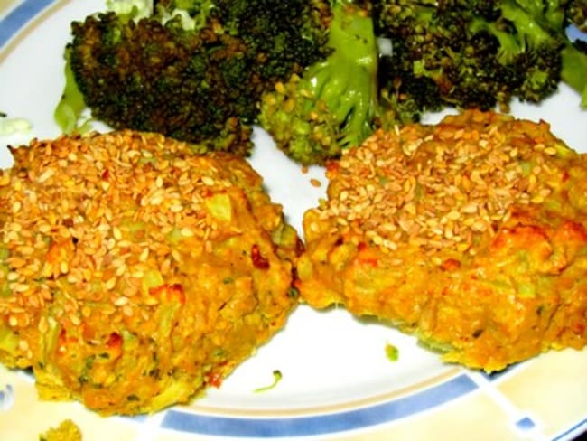 Galettes indiennes aux lentilles corail et sésame