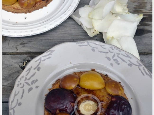 Tartelettes façon sablé aux prunes et pommes