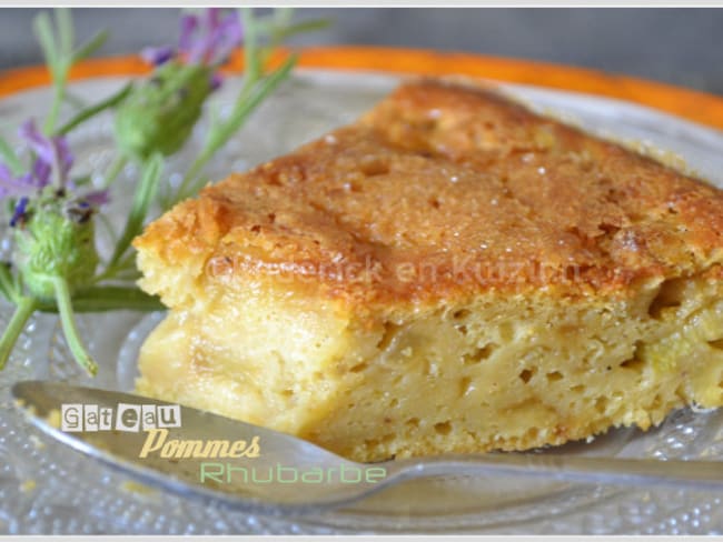 Gateau aux pommes et rhubarbe