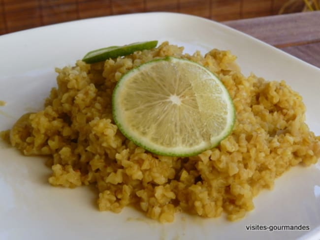 Boulgour épicé au lait de coco et citron vert