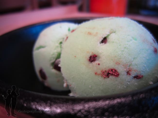 Crème glacée rafraîchissante à la menthe et aux pépites de chocolat