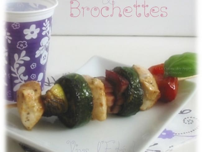 Brochettes de Poulet aux Légumes