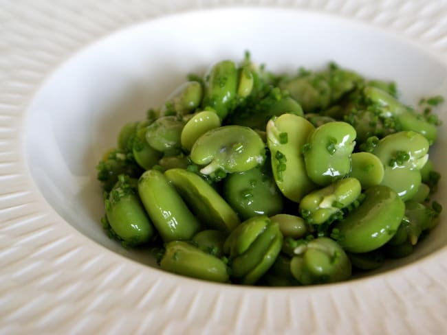 Salade de fèves à la ciboulette