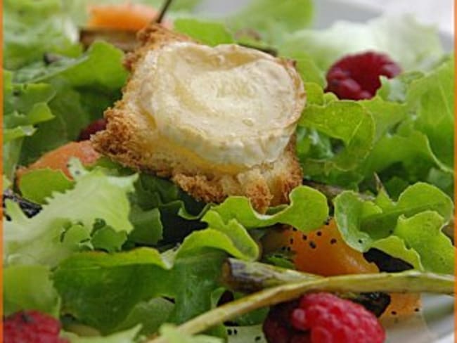 Salade d'asperges vertes à la framboise et au melon