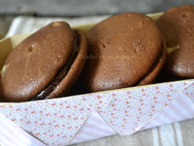 Whoopie Pies tout chocolat ganache chocolat cannelle