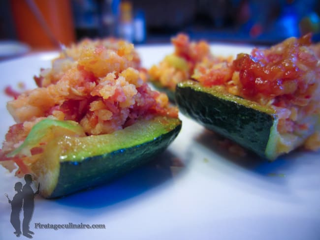 Bouchées de courgettes au crabe et au serrano