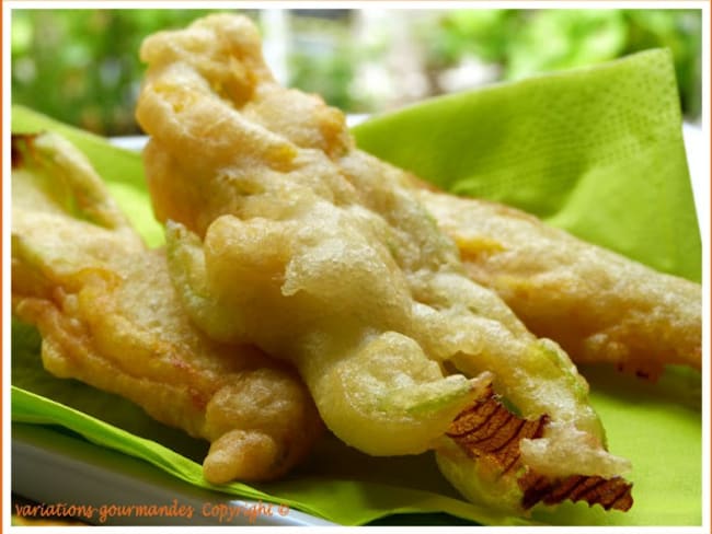 Beignets salés de fleurs de courgettes de Nice