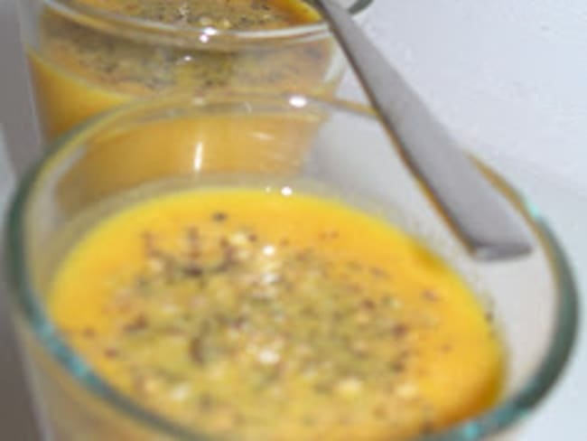 Velouté froid de carottes à l'orange et au curry