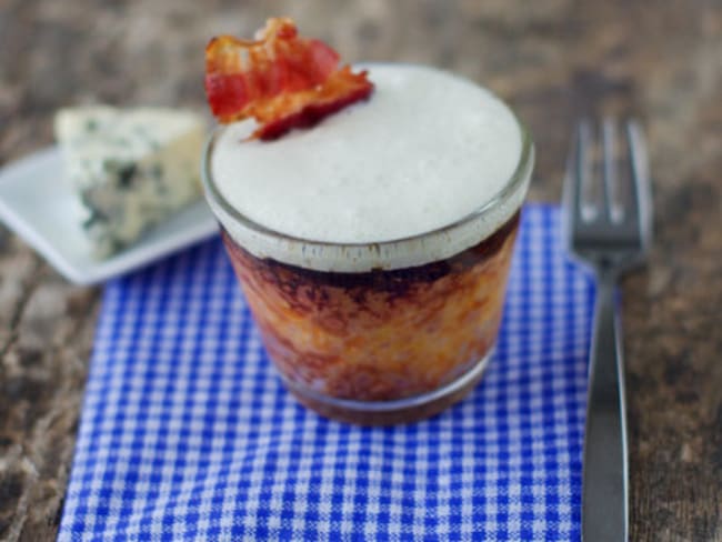 Flan de potiron et espuma de fourme d'ambert