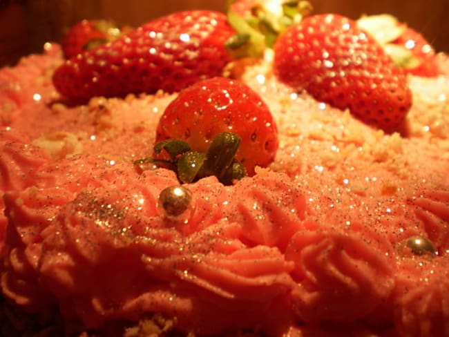 GATEAU SAVOIE AUX FRAISES ET AU CHOCOLAT