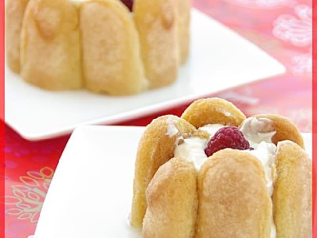 Minis charlottes au mascarpone et à la framboise