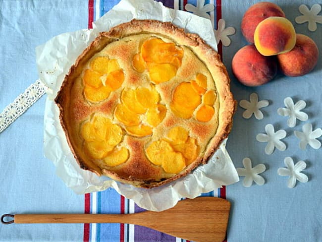 Tarte amandine aux pêches