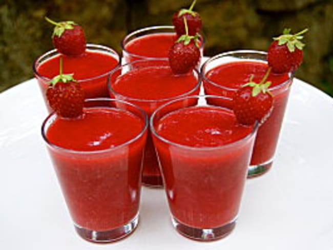 Soupe de fraises-framboises