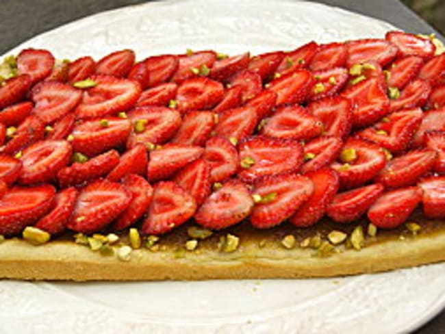 Tarte aux fraises et à la pistache