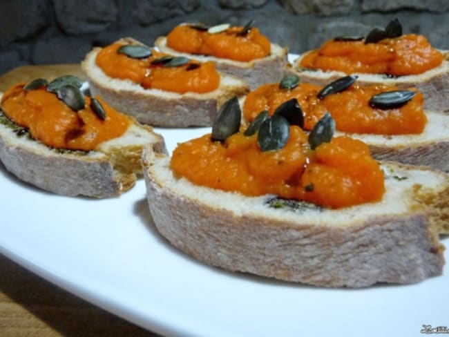 Caviar de courge pour toast triple courge