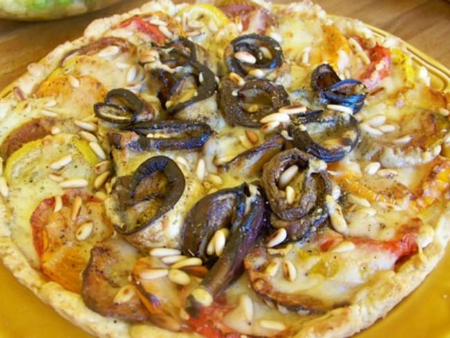 Tarte aubergines mozzarella et origan