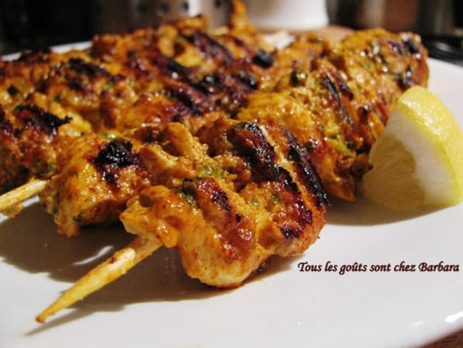 Brochettes de poulet tikka